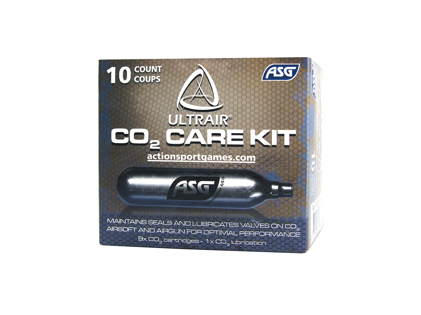 12 gr. Co2 cartridges, 10 pcs (9 regular & 1 lubrication)