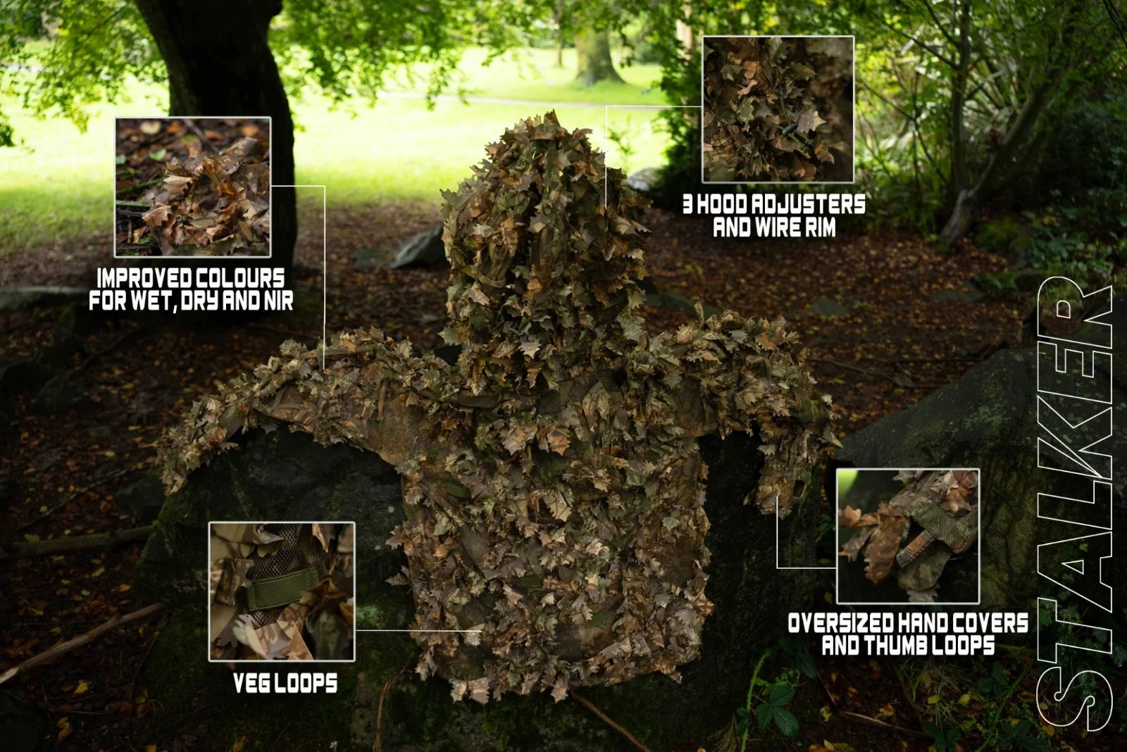 STALKER TAIGA LEAF SUIT ギリスーツ Size M STALKER - LEAF SUIT - TAIGA – ELR Airsoft