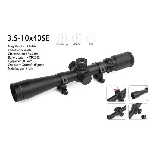 3.5-10x40SE Rifle Scope – Black