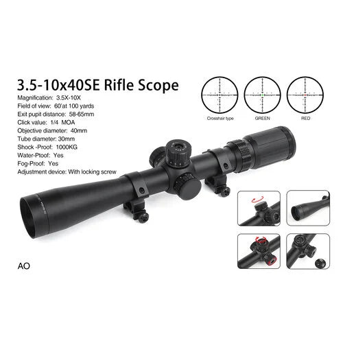 3.5-10x40SE Rifle Scope – Black